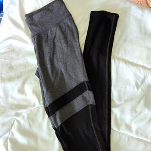 Steve Madden gray and black mixed fabric yoga leggings